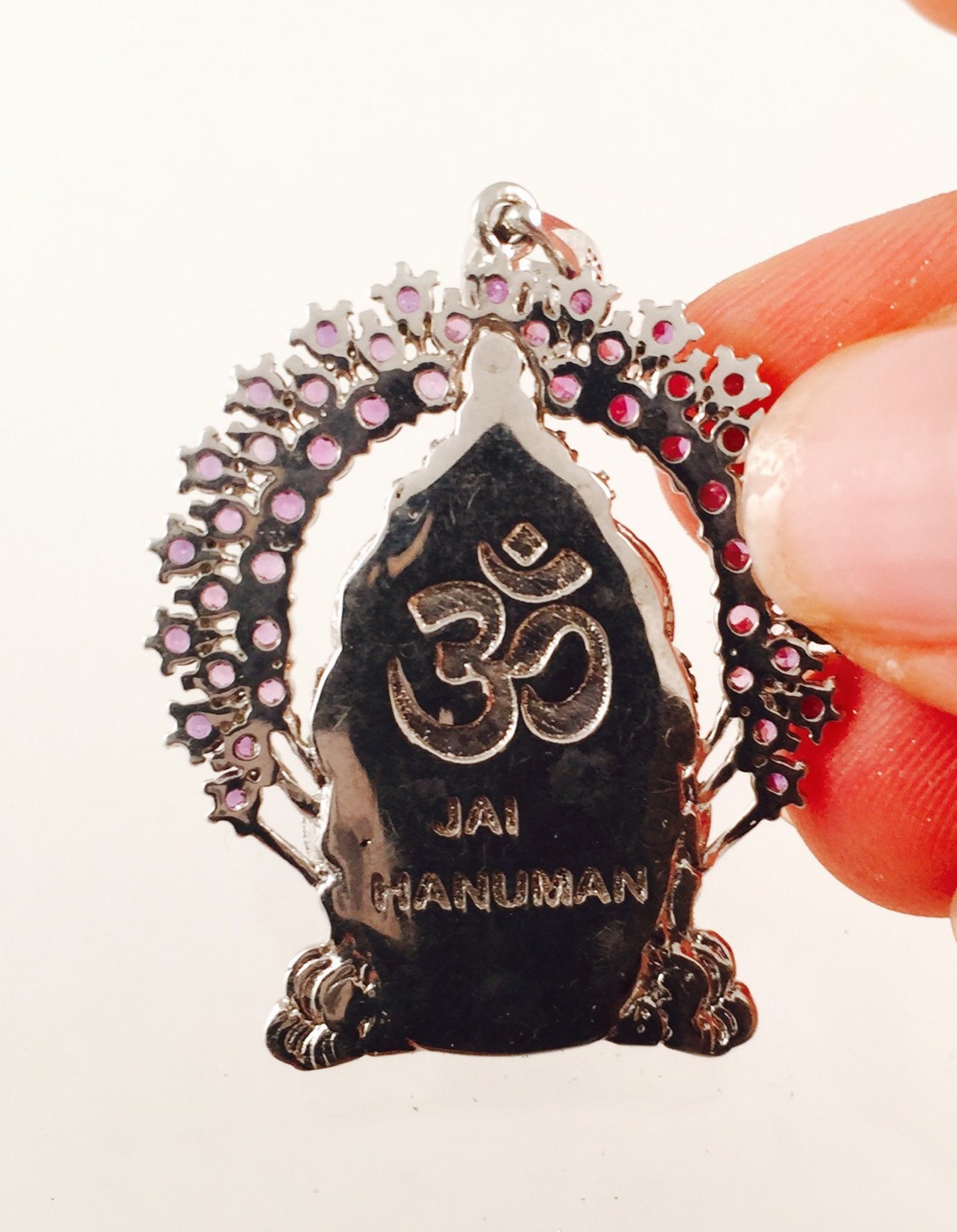 Hanuman Pendant in Sterling Silver with Amethysts Rhodolite Etsy