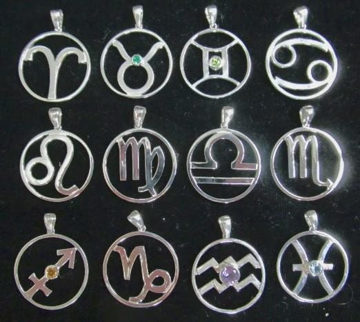 Zodiac, Libra Astrological Sign Pendant in 925 Sterling Silver - Etsy