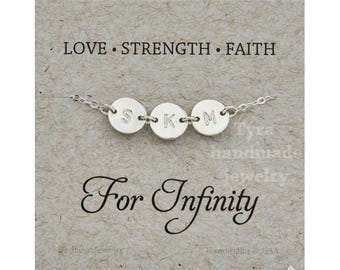 Sterling silver custom Initial necklace,custom family monograms,best friend initials,Bridesmaid Necklaces,personalized note card,custom font
