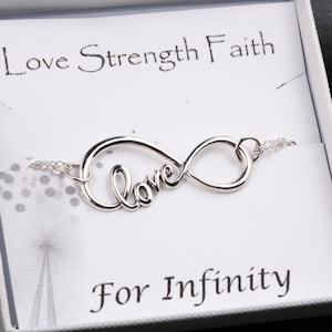 Large sterling silver infinity love bracelet,Mother gift,infinity bracelet,bridesmaid gifts