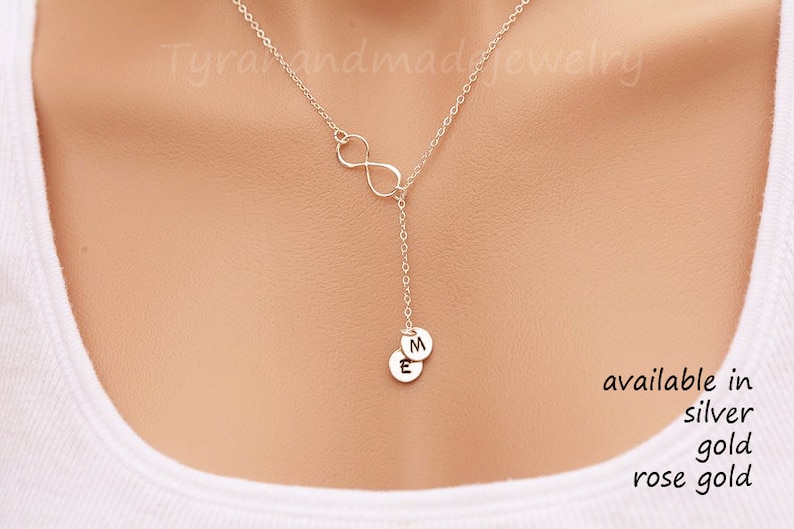 Infinity necklace,Y necklace,hand stamped initial,monogram necklace,family necklace,custom font,Friendship gift,graduation gift,mother gift