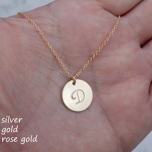 Large initial circle necklace,custom monogram tag,hand stamped,personalized note card,Celebrity initial necklace,Wedding bridal Jewelry