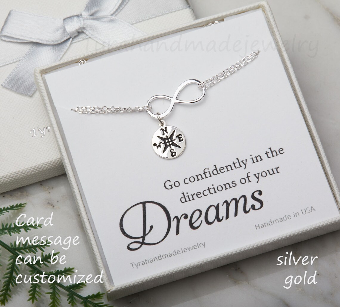 Infinity Compass Braceletlucky Charm Infinity Etsy