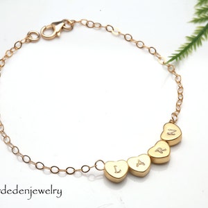 Reversible Heart initial Bracelet,hand stamped heart bracelet,couple Monograms,Bridesmaid gifts,Birthday,Friendship gift,Mother Jewelry