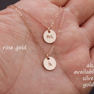 double layer Monogram necklace,two initial letter necklace,mother&#39;s day gift,Couple initials,Best friend,sister gift,custom jewelry card