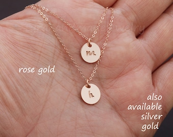 double layer Monogram necklace,two initial letter necklace,mother's day gift,Couple initials,Best friend,sister gift,custom jewelry card