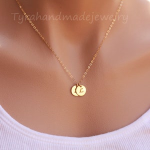 Customize TWO Initial Necklace,GOLD Filled,Best Friends Necklace,sisterhood,Mother's jewelry,birthday,custom font monogram,bridesmaid gift