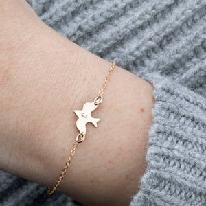 Gold Bird Armband, Gold-Taubenarmband, Silber, Rosengold, offener Flügel, Brautjungfer Geschenk, Geburtstagsgeschenk, Abschlussgeschenk, beste Freundin Geschenk,