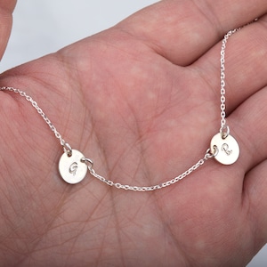 Sterling Silber Zwei Initialen Halskette,gold,roségoldene Initialen,Schwester Initialen,Bester Freund,Kid Initialen,Muttertagsgeschenk