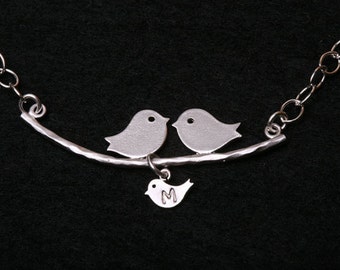 Personalized bird bracelet,bird on branch Bracelet,bird initials,kid monograms,,Mother jewelry,Mother's day gift,Baby bird bracelet,Mom baby