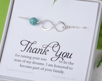 Mother of the groom gift from bride, infinity pearl bracelet, bride to mother in law gift, wedding gift for mother in law