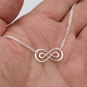 Sterling Silber Doppelschleife Infinity Armband,acht Armband,Freundschaft für immer Geschenk,Schwestern Geschenk,Abschluss Geschenk,benutzerdefinierte Notiz Karte