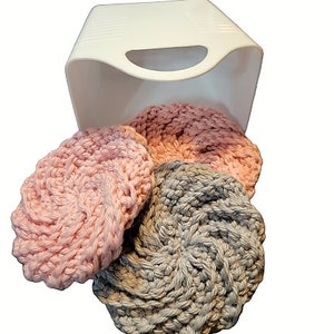 Facial/Bath Scrubby/Cloth, Kitchen Scrubby/Cloth -Set of 3 with Storage Container