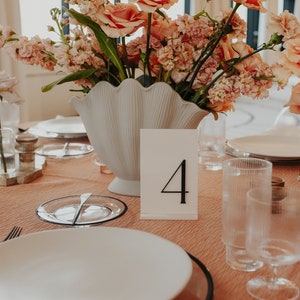 Rectangular Personalized Acrylic Wedding Table Number | Modern Table Signs for Wedding | Minimalist Customizable Event Sign