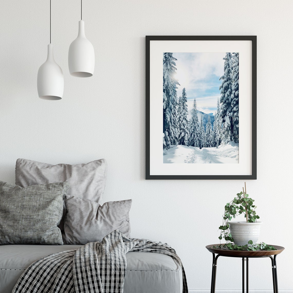 Christmas Winter Wall Art Print Forest Snow Wall Art Poster Etsy