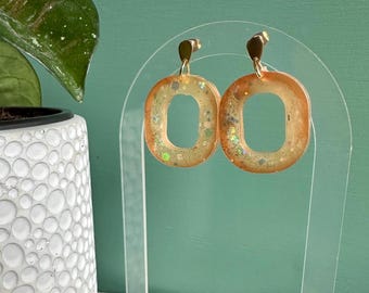 Simple but Vibrant Handmade Resin Earrings | Oval Resin Earrings | Assorted Color Resin Earrings