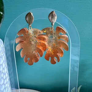 Handmade Monstera Earrings | Plant Leaf Earrings | Dangle Stud Earrings | Monstera Leaf