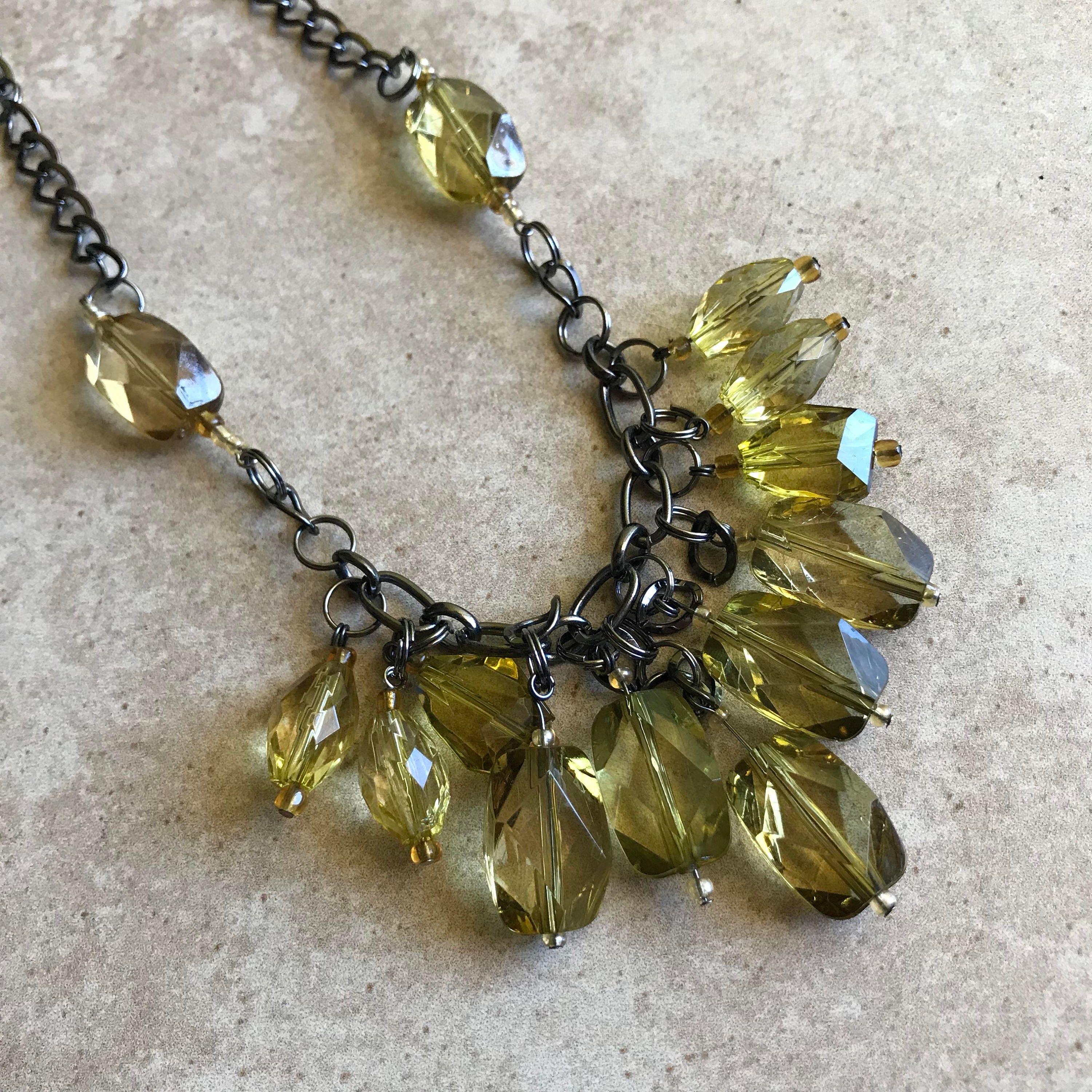 Olive necklace // holiday necklace // chunky necklace // green Etsy