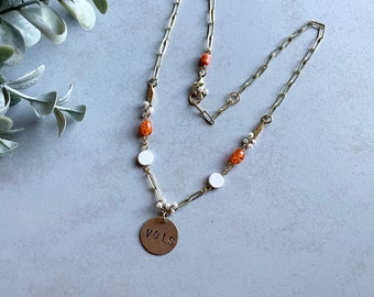 Hand stamped VOLS Necklace with gold tone paperclip chain | University of Tennessee Necklace | Simple UT necklace || Go Big Orange