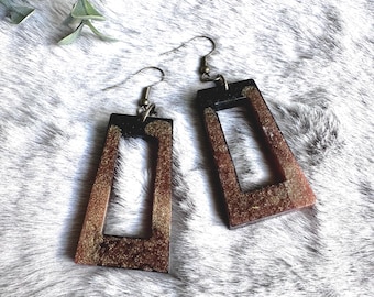Rectangular Resin Earrings | Geometrical Earrings | Dangle Earrings