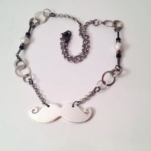 Mustache Necklace // short necklace // silver mustache // simple short necklace // iconic