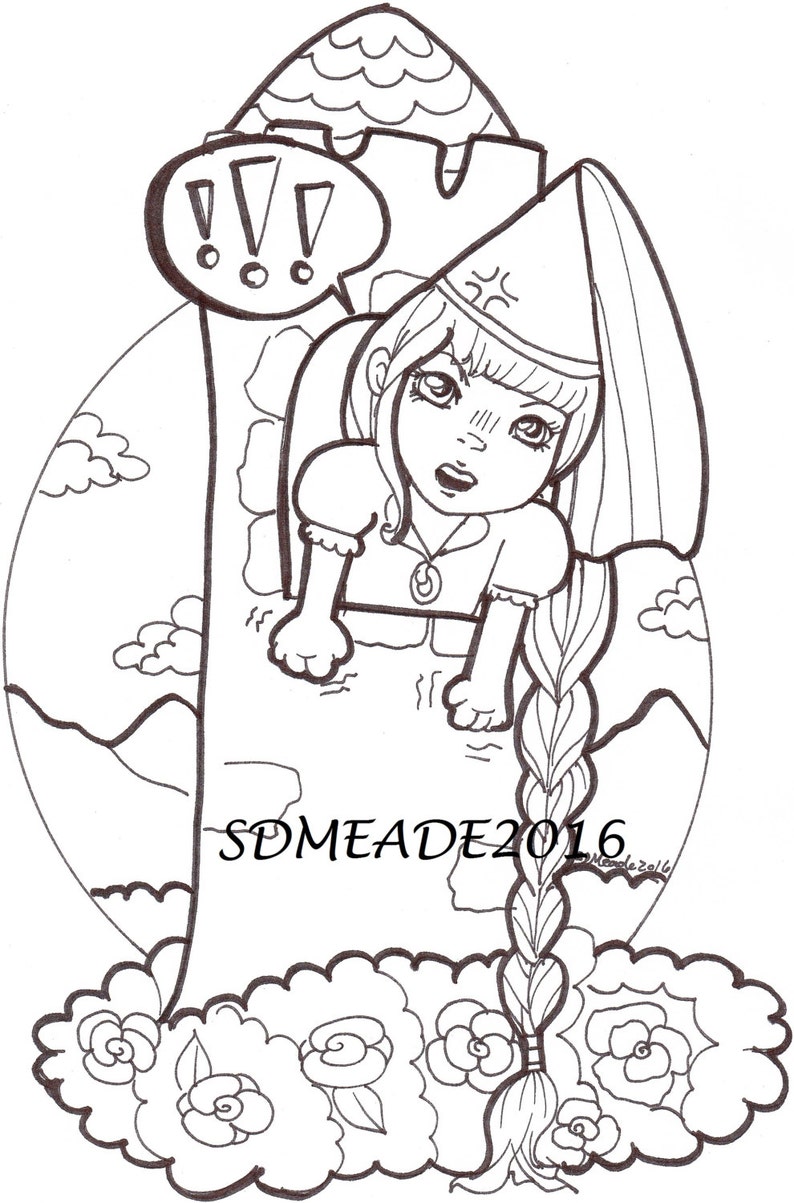 Digitale Stamp Your Prinses Is Boos Volwassen Kleurplaten Etsy