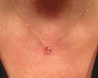 Small Pink Topaz Necklace