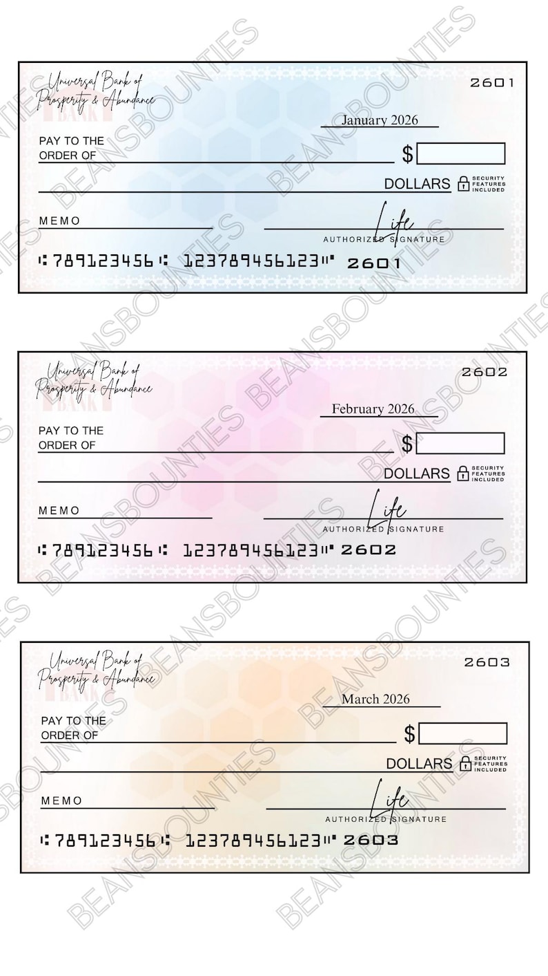 2026 Manifestation Checks, Universal Bank of Prosperity & Abundance ...