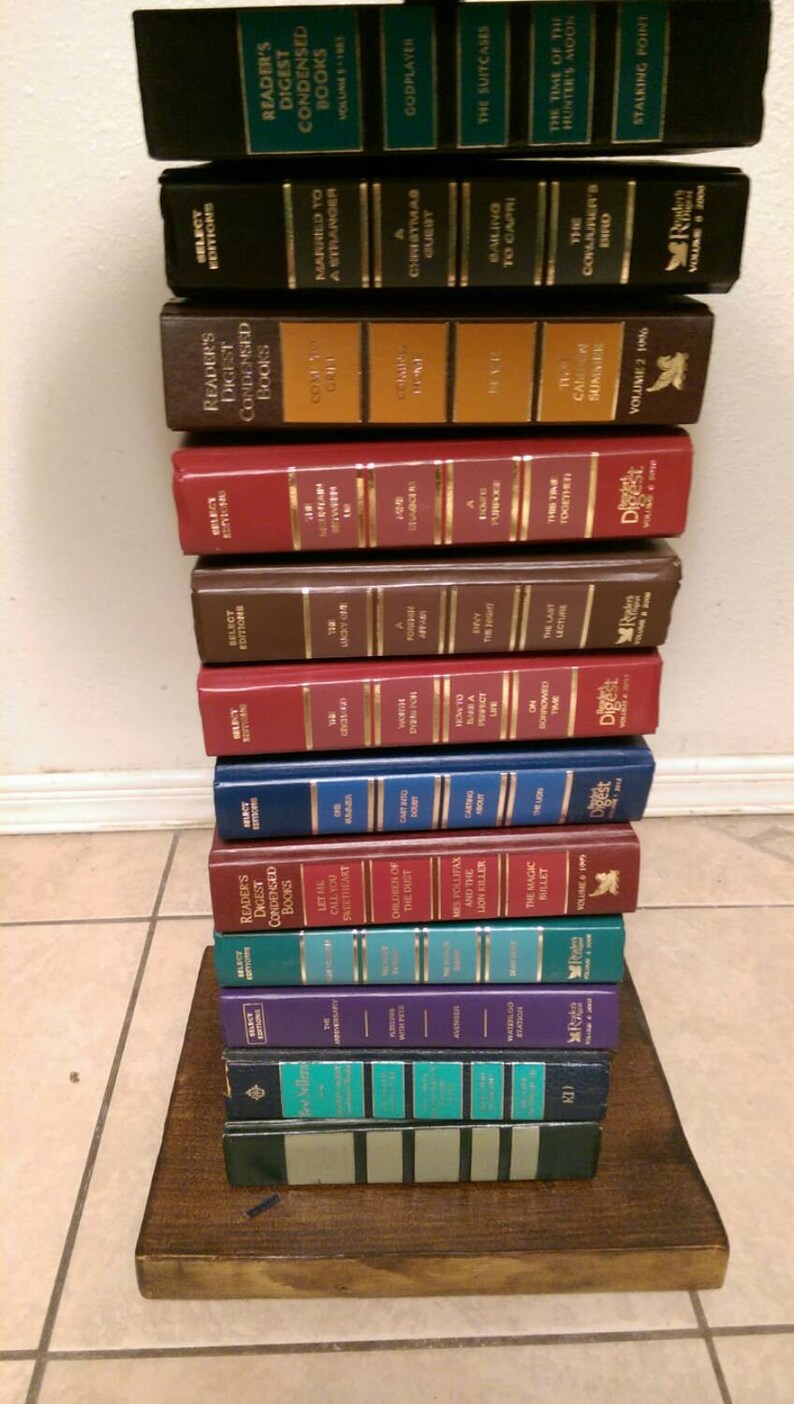 Wood Side Table made with a Spiral of Books Repurposed Book Etsy