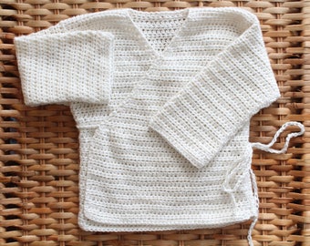 BABY Wrap Sweater PDF Crochet Pattern Newborn Sweater Easy Beginner Crochet DIY Pattern Shower Gift Infant Sweater Cardigan