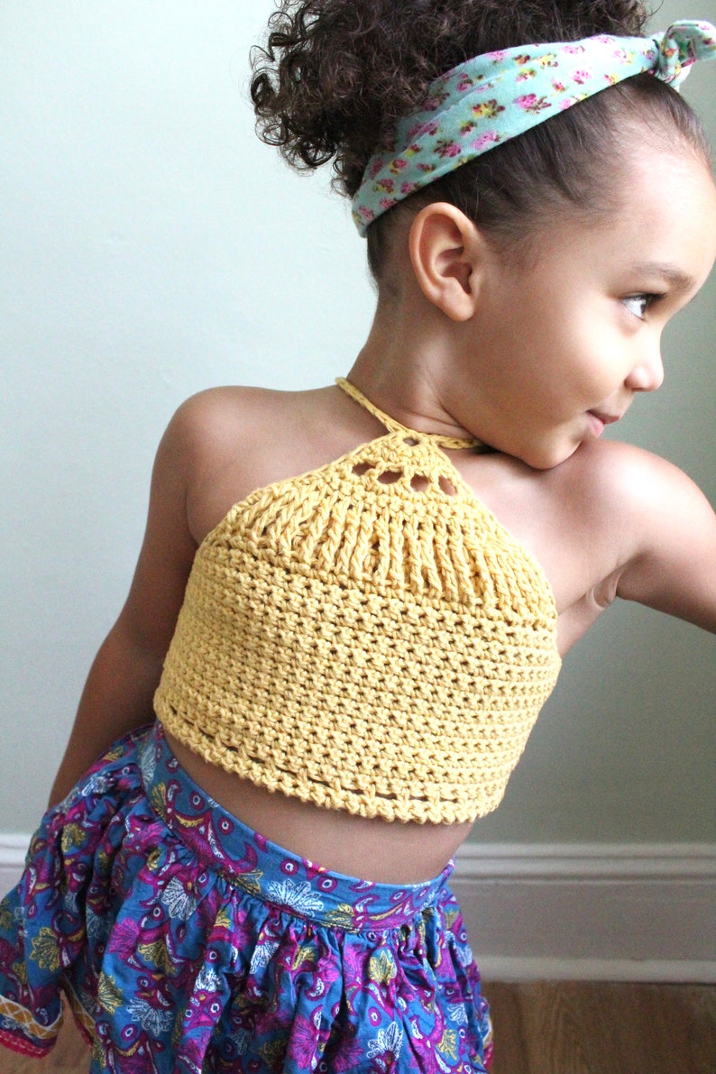 CHILDRENS Starbeam Crop Top PDF Crochet Pattern Easy Children Etsy