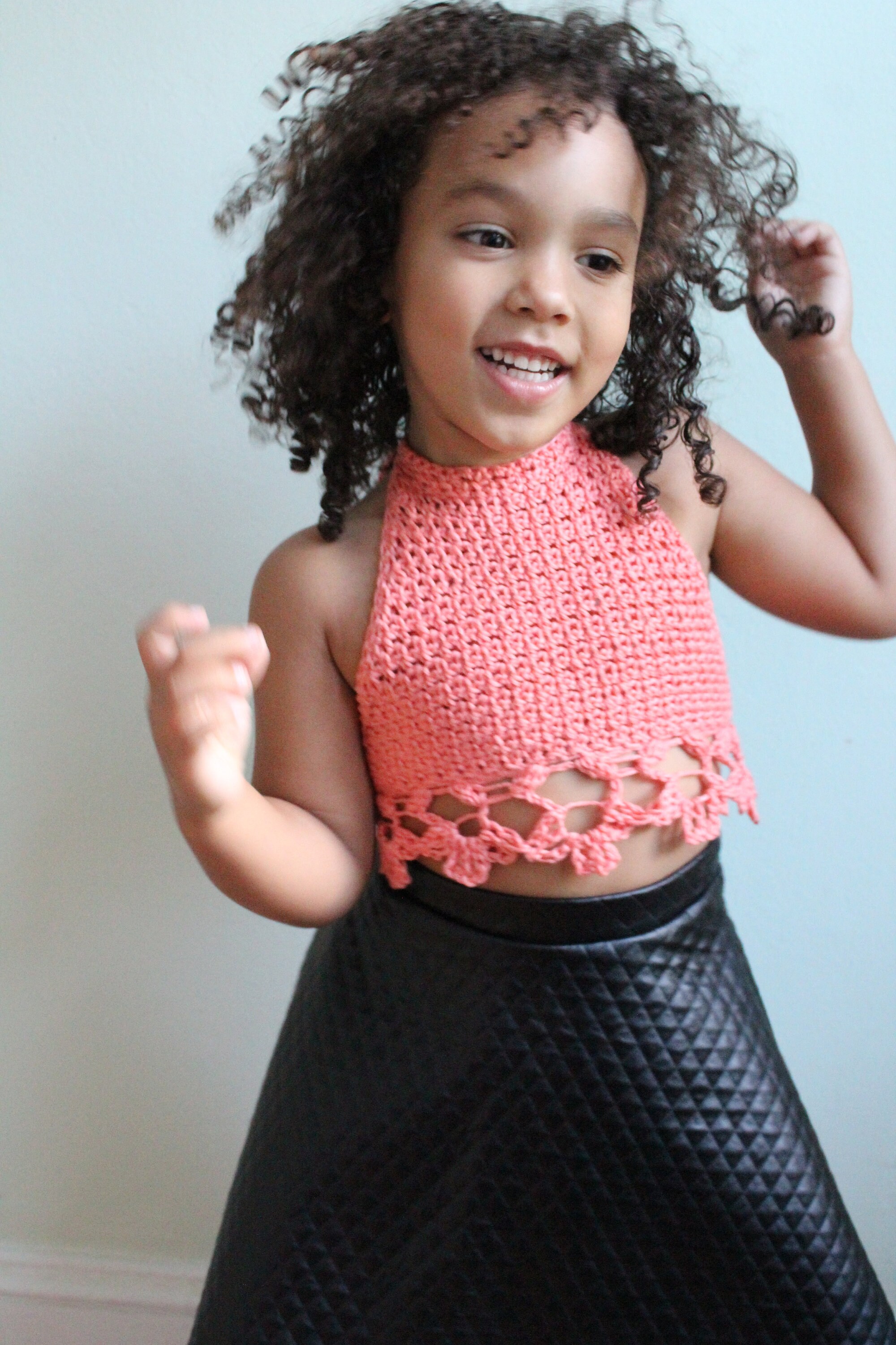 CHILDRENS Amelia Halter Top PDF Crochet Pattern Little Girls Easy