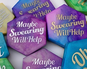 Large - Swearing Themed Marble Sewing Pattern Weights (Set of 4 Large)