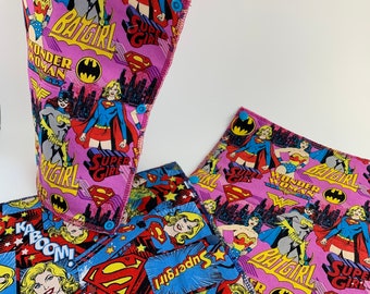 Super Heroines Unpaper Towels, reusable paper towels (set of 8)