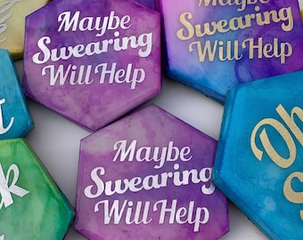 Medium - Swearing Themed Marble Sewing Pattern Weights (Set of 4 Medium)