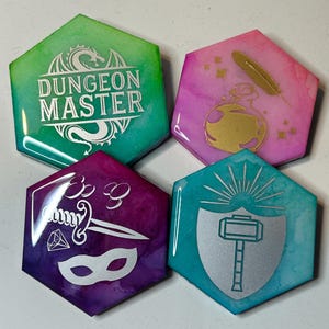 D & D Charakter Themen Marmor Karte oder Muster Gewichte (4er Set)