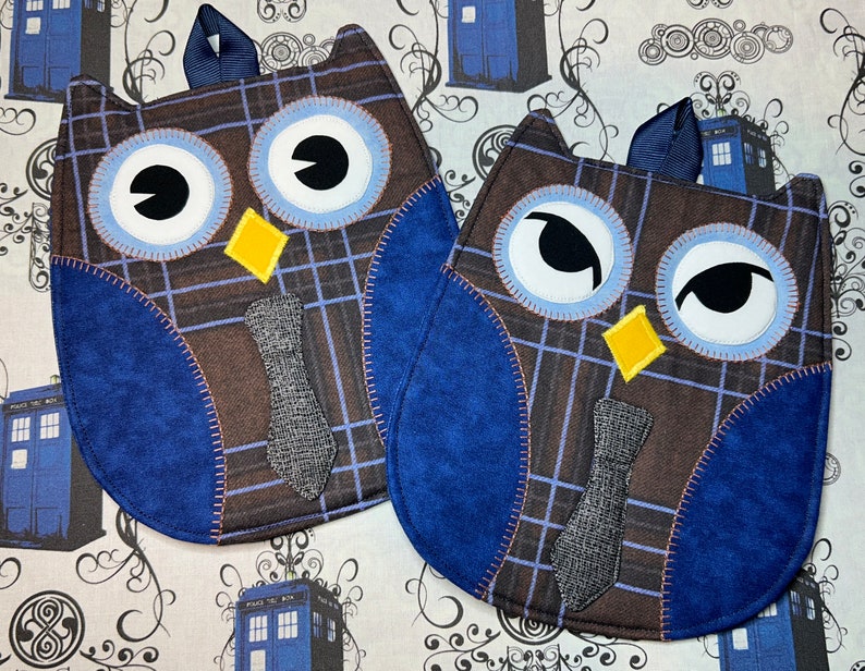 Two Doctor Who Owl Hot Pads Your Choice 14th Doctor