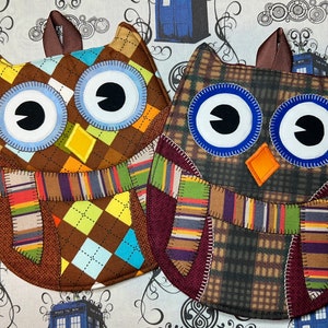 Two Doctor Who Owl Hot Pads Your Choice 4th Doctor - Argyle