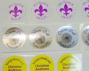 250 Custom Printed Labels, 1" Round Circle Stickers (choice of label material & 1 ink color)