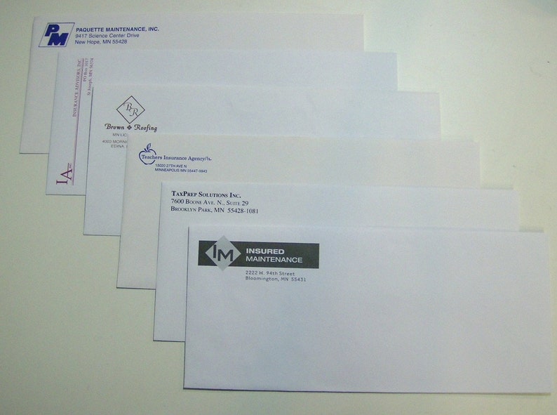 500 Printed Envelopes, Custom Full Color #10 White Regular, 1-side - Etsy
