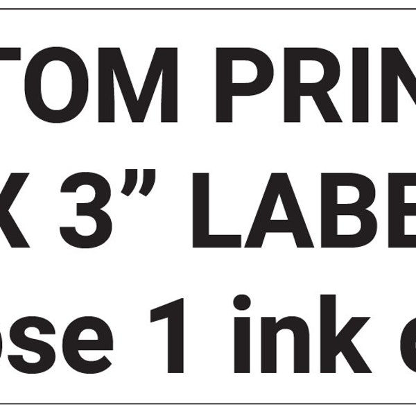 250 Custom Printed Stickers, 1" x 3" Rectangle Roll Labels, choice of label materials and ink color