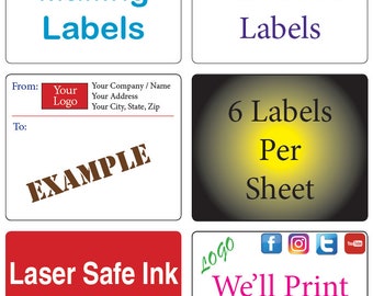 1,500 Custom Printed Mailing & Shipping Labels, 3-1/3 x 4" Full Color, for Inkjet and Laser Printers (5164/5264)