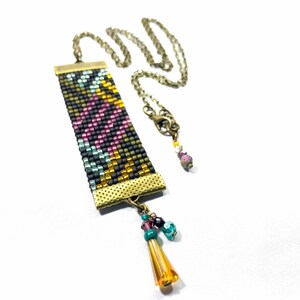 Beaded Geo Pendant Necklace