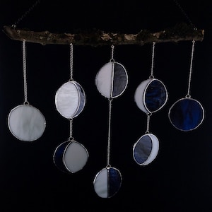 Lunar Phase Stained Glass Moon Phase Hanging