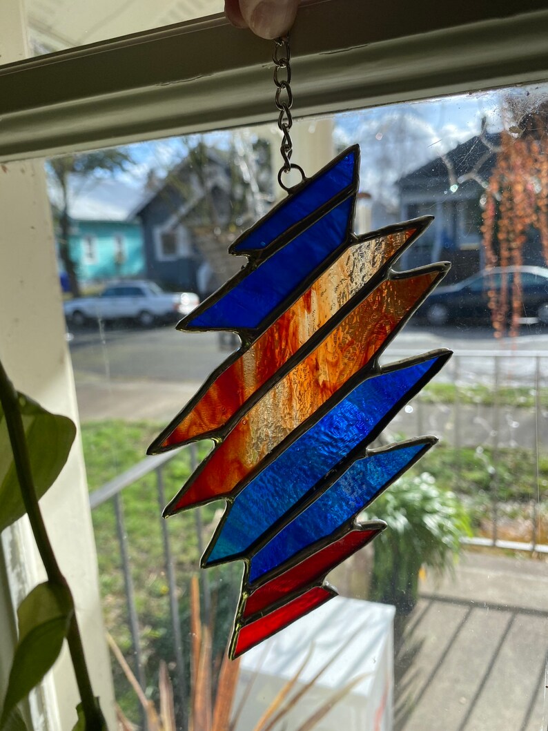 Stained Glass 13 Point Lightning Bolt Etsy