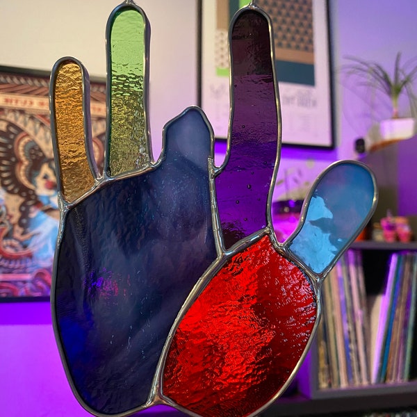 Jerry Garcia Stained Glass Hand