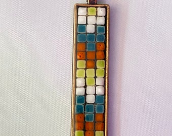 Micro Mosaik Halskette - Handgemachte marokkanische Keramikfliesen - Handgefertigte Halskette & Verschluss