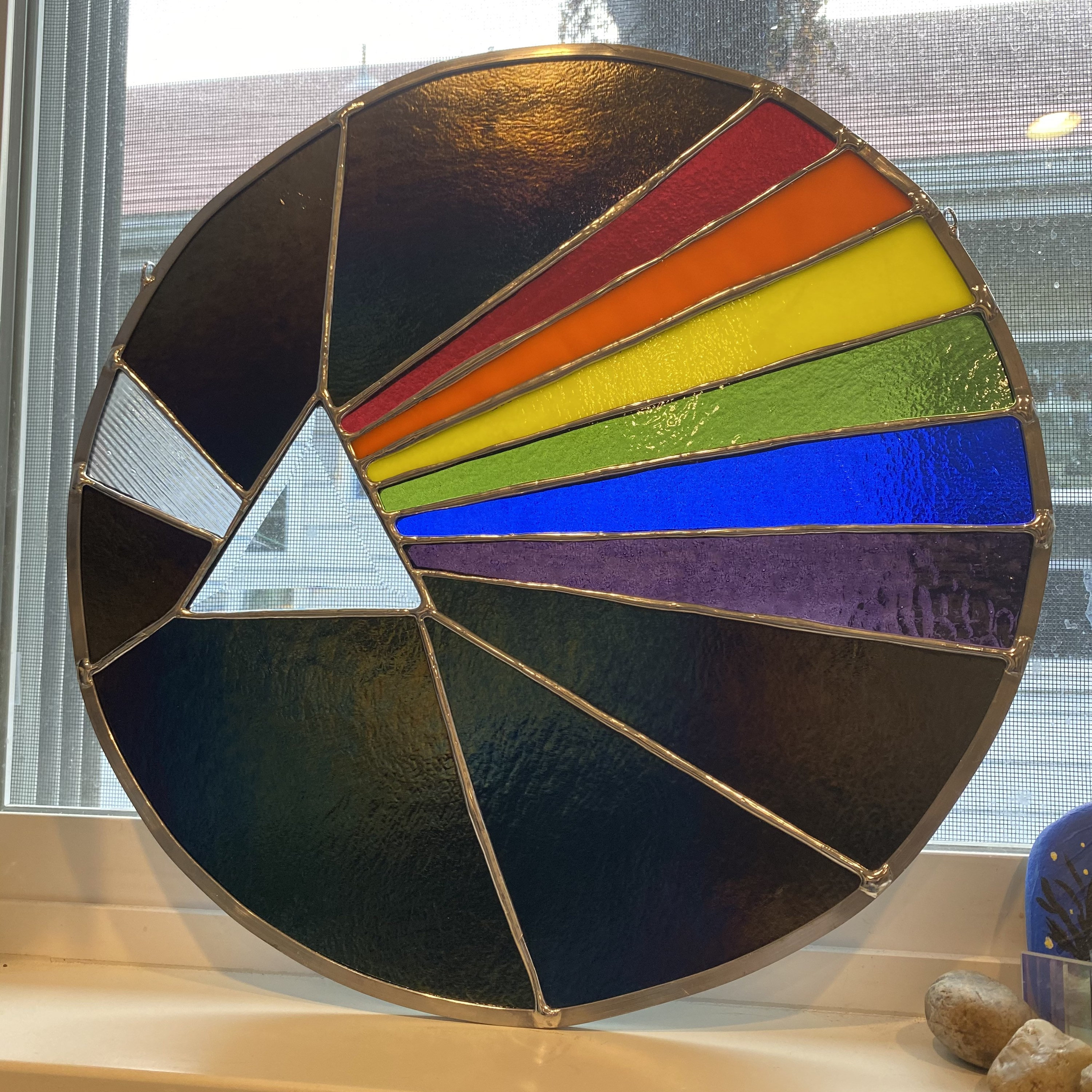 ステンドグラス　pink fox ピンク・フロイド ステンドグラス プリズム - Etsy 日本