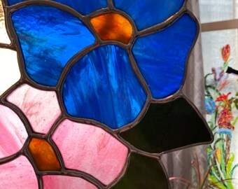 ステンドグラスの花のサンキャッチャー - 大 - Etsy 日本