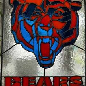 Chicago Bears målat glasmönster